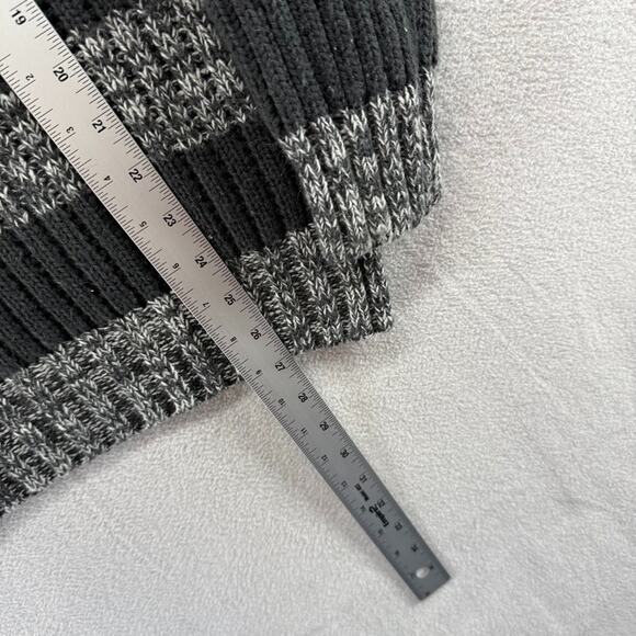 Vintage Trend Basics Sweater Mens medium Gray knit Preppy Grandpa Pullover Sheer - Picture 3 of 6